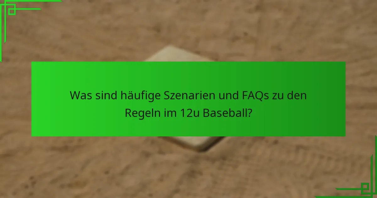 Was sind häufige Szenarien und FAQs zu den Regeln im 12u Baseball?