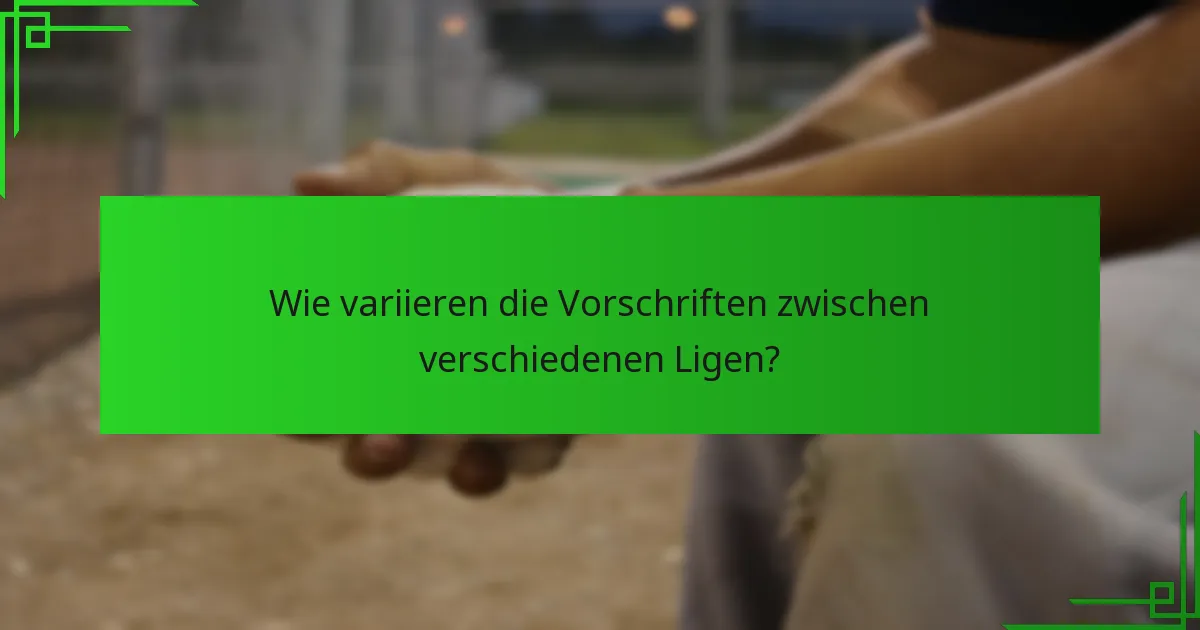 Wie variieren die Vorschriften zwischen verschiedenen Ligen?